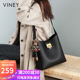 viney牛皮包包女包品牌水桶包轻奢单肩斜挎包生日礼物高级感送女友老婆