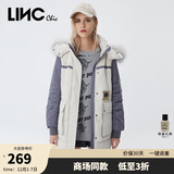 金羽杰冬季新潮羽绒派克服女中长款大毛领连帽拼接羽绒服女士Y21606161