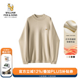 William fox&sons威廉福克斯男装东方简奢风德国拜耳科技德绒红外fa热中领针织衫男 中杏色 M /48