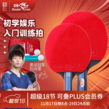 双鱼（DOUBLE FISH） 乒乓球拍初学者成品拍双面反胶皮套装快攻型学生业余训练乒乓拍 横拍 336A 双横长柄