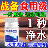 六鹤净水片食用级战备户外饮用水消毒片泡腾片农村井水杀菌漂白除异味 1瓶*100片【正品1片净水】药厂直发