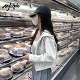 MJ STYLE插肩袖短款开衫外套女2025年秋季宽松休闲百搭运动风学生长袖上衣