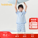 巴拉巴拉女童睡衣套装夏季空调服儿童家居服中大童小童纯棉印花萌 蓝色调00388-208224171104 90cm