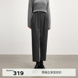 伊芙丽秋冬新款垂坠显瘦设计感高级温柔显瘦百搭气质上班通勤西装裤 深灰 L 125-135斤