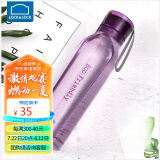 乐扣乐扣（LOCK&LOCK）夏季运动水壶塑料水杯杯子便携式学生杯HLC644VOL紫色550ML