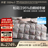 水星家纺羽绒被95%白鹅绒被子冬季加厚冬被芯双人羽绒被200cm×230cm1200g