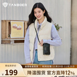 坦博尔羽绒服马甲女立领宽松外搭短款羽绒背心外套TD236006 小香白 165