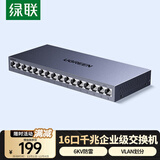 绿联16口千兆交换机 企业级交换器 工程监控网络分线转换器 家用网线分流器VLAN划分加厚钢壳35373