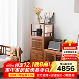 溪木工坊 新中式电视柜实木简约地柜老榆木禅意视听柜小户型轻奢客厅家具 2米归藏电视柜+相伴边柜