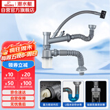 潜水艇（Submarine） CSQ-2 厨房菜盆下水管双槽 双水槽下水管  防臭下水管