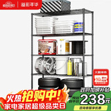 溢彩年华置物架落地仓库货架可组装家用阳台杂物架储物架客厅收纳架2607