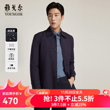 雅戈尔（YOUNGOR）风衣男翻领单风衣锦纶耐穿舒适透气男士上衣外套 GYDF424995FQA藏青色 M 170/92A