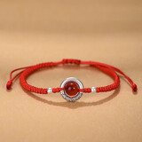 足银祥云平安扣转运珠银手链银饰红绳礼物首饰礼物 祥云平安扣手链（红绳） 银约5g