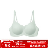 ubras无尺码轻薄浪花领文胸透气内衣女聚拢承托无钢圈胸罩 绿油柑色 均码 mini版（80-100斤）背勾文胸