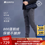 君羽户外鹅绒羽绒裤800高蓬松度白鹅绒情侣款休闲弹力鹅绒裤F53143 丹宁蓝-男款 L 推荐女110-120斤/男135-150斤