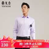 雅戈尔（YOUNGOR）长袖衬衫男DP免烫衬衫纯棉面料抗皱易打理新品 GLDP10171LJA粉紫色 41