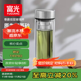 富光尊爵玻璃杯 男女士双层水杯 高硼硅玻璃 304茶隔杯子泡茶杯400ml