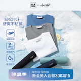 海澜之家（HLA）短袖T恤男轻商务休闲V领凉感t恤刺绣短袖男夏季 黑色78 L 175/92A推荐69-75kg