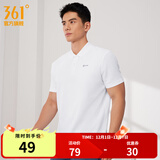 361°运动翻领t恤2025年春夏季新款休闲透气短袖情侣POLO衫开学季 【男款】本白 2XL