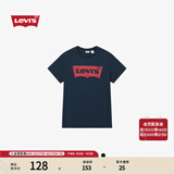 Levi's李维斯情侣美式宽松印花时尚简约舒适潮流纯棉圆领短袖T恤 藏青色 002A0-0002 M
