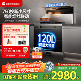 优盟（UM）集成灶一体式750mm小户型家用大吸力侧吸下排自清洁小尺寸抽油烟机燃气灶套装国家补贴JJZT-UJ257