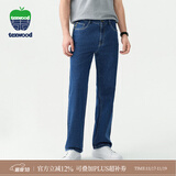 texwood苹果牌牛仔裤男秋冬经典水洗直筒中青年休闲裤轻奢男士裤子 【品牌经典款】中蓝色 38 码 腰围98cm/2.9尺