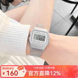 卡西欧手表 时尚简约复古小方块 潮流运动百搭电子表学生表考试表 F-91WS-7 显白