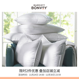 丽思卡尔顿五星级酒店白鹅绒枕芯  羽绒枕单人纯棉枕头 侧睡适中枕 四季通用 51x91 cm（单只+保护套）