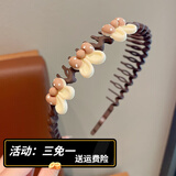 BARY REEF儿童咖色发箍女童带齿防滑女孩2024新款头窟发卡头饰宝宝头箍女款 深咖兔耳