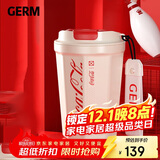 格米（germ）可口可乐保温杯男女士翻盖咖啡保温水杯便携车载杯子390ml潮流白