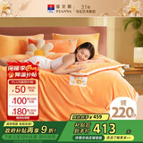 富安娜牛奶绒床上四件套秋冬 加厚被套法兰绒防静电套件双人加大1.8米床