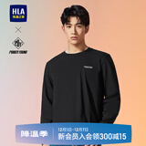 海澜之家（HLA）长袖T恤男秋季POWER YOUNG字母印花长袖打底衫男 黑色39 S 165/84A(S) 推荐114~124斤