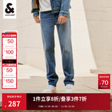 杰克·琼斯（JACK&JONES）男装四季恒温弹力柔软舒适903直筒牛仔裤男潮流百搭裤子品牌男裤 086中蓝牛仔 宽松直筒，卡码拍小 33 180 W33/L32