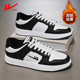 回力男鞋板鞋男秋冬季加绒韩版男士休闲小白鞋百搭学生潮运动鞋子男 白黑【加绒款】 39