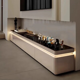 乐锐落地全实木电视柜茶几组合套装轻奢高级感2025年新款客厅组合柜 2.4米电视柜（整柜四抽） 底座款