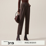 伊芙丽秋冬新款垂坠显瘦设计感高级温柔显瘦百搭气质上班通勤西装裤 咖啡 L 125-135斤