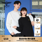 BOY LONDON【秋日极简】秋季情侣款提花潮牌无帽圆领卫衣N03029 黑色 S