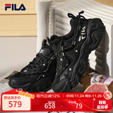 FILA 斐乐官方女鞋猫爪鞋5代老爹鞋运动鞋夏季网面休闲鞋透气女 黑-BK 38.5