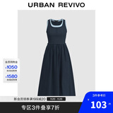 UR2025夏季新款女装拼接假两件撞色无袖连衣裙UWM750057
