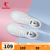 乔丹男鞋板鞋皮面小白鞋革面女鞋空军一号厚底增高情侣休闲运动鞋 女-白色【店长推荐】 37