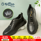 金利来（Goldlion）男鞋凉鞋皮鞋男休闲鞋男透气男鞋气垫底运动鞋男士皮鞋增高鞋 黑色 37