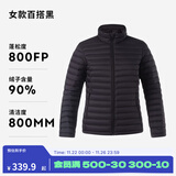 迪卡侬（DECATHLON）短款羽绒服轻薄薄外套户外运动保暖内胆排骨羽绒服TREK100 女款-百搭黑-立领 XL