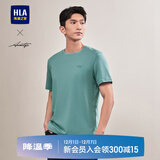 海澜之家（HLA）短袖T恤男款轻商务时尚系列绣花短袖男夏季 【凉感抗菌防螨】浅绿95 M 170/88A  推荐63-68kg