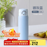 膳魔师（THERMOS）500ml保冷保温杯防滑硅胶底316钢男女士学生水杯子TCMD-500S-MBL