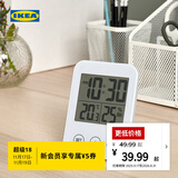 宜家（IKEA）SLATTIS斯洛缇电子钟带湿度计温度计白色多功能钟表简约 带湿度计/温度计白色8x12cm