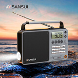 山水（SANSUI） 收音机老人便携式可充电插卡音箱户外迷你小音响无线蓝牙音箱随身听音乐播放器广播唱戏机评书机 M36灰色【标配版+全波段】