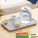 忆壶茶（YIHUTEA）创意家用沥水托盘茶盘多功能塑料茶盘茶托水果盘置物沥水茶盘家用 长方形托盘-小号
