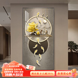 瑞尚（RUISHANG） 玄关装饰画现代简约进门壁画山水墙画竖版晶瓷画欧式轻奢挂画 九鱼生财 60*120cm/晶瓷面+铝合金边框