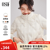 欧莎（OSA）轻薄白色短款小香风羽绒服女秋冬季2025年新款小个子外套 白色A L