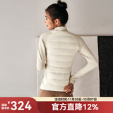 La Nikar 冬季轻薄90%鹅绒短款羽绒服女立领修身显瘦羽绒服外套女-S1031 奶白色(鹅绒) S